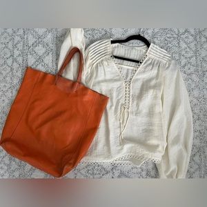 Beautiful loved Celine Orange leather Cabas Tote